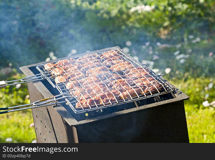 Appetizing Barbecue on the grill