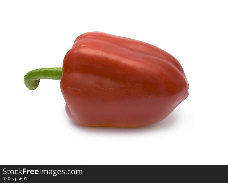 Red paprika on white background