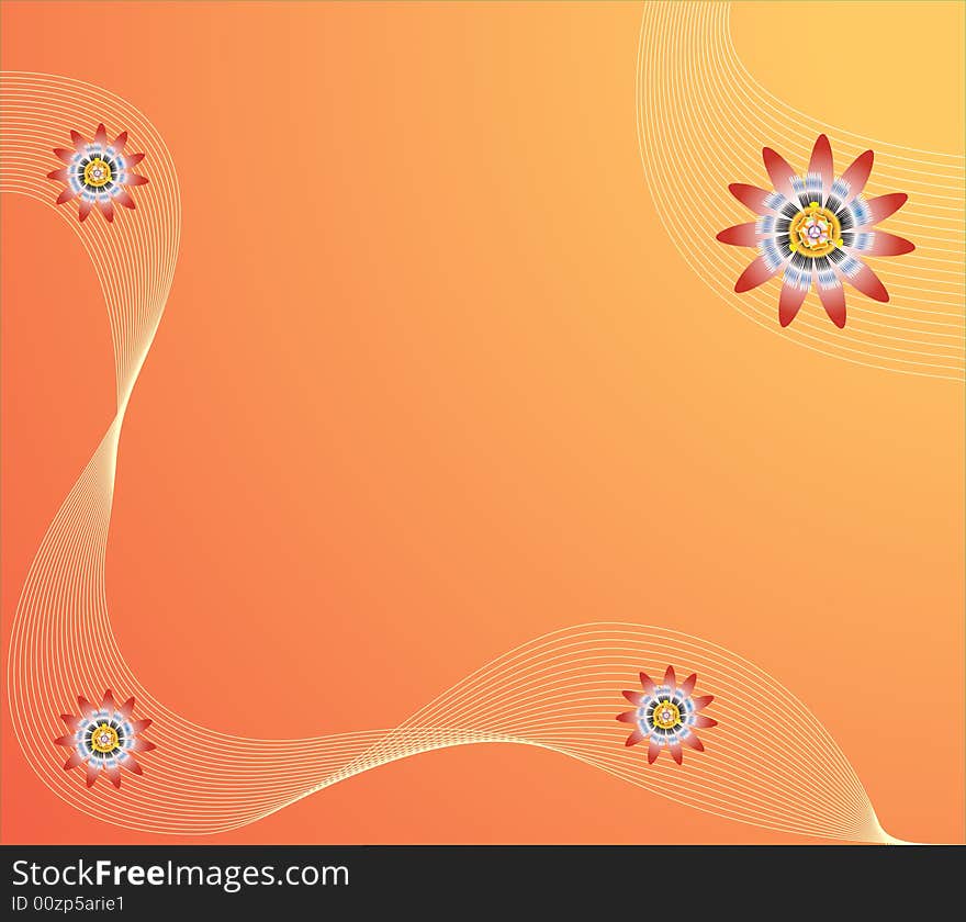 Background of illustration with beautiful flowers