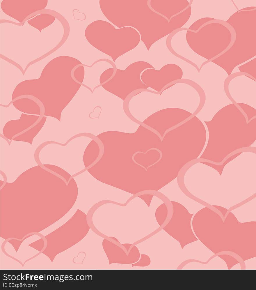 Rose background from ensemble heart