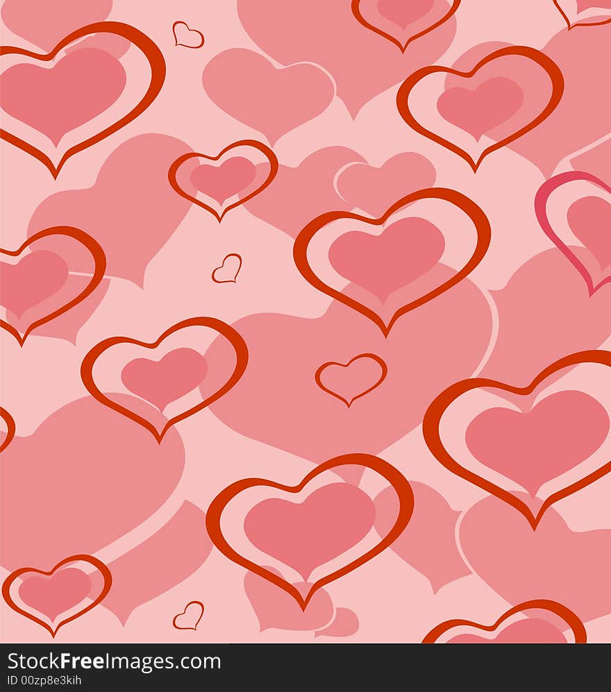 Rose background from ensemble bright heart