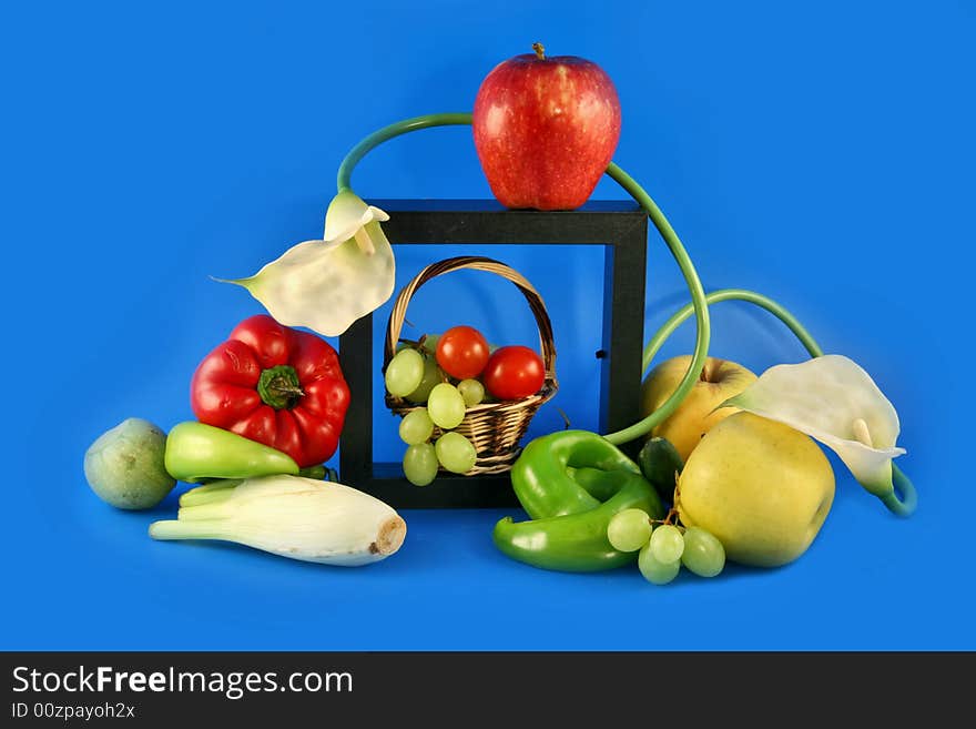 Composition From Vegetables And Flowers