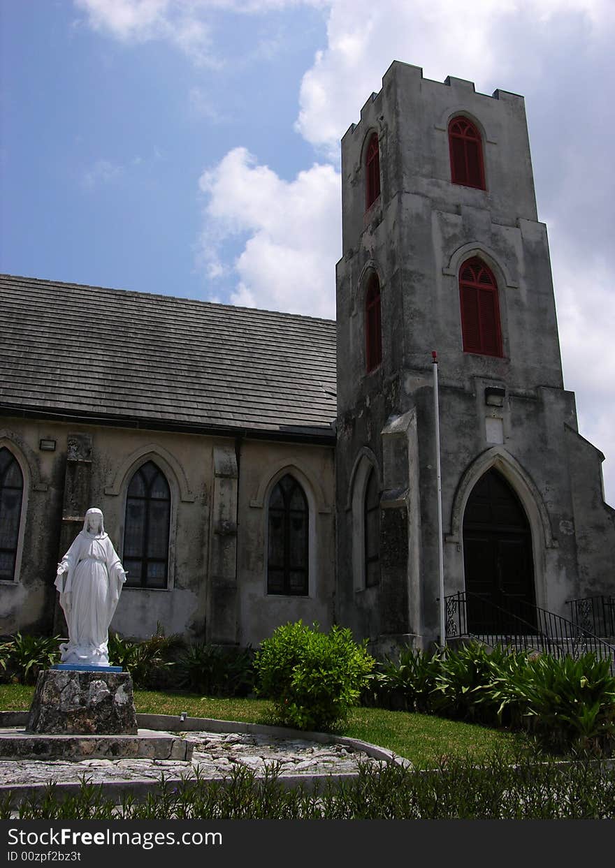 The old historical church in Nassau town, the capital of The Bahamas. The old historical church in Nassau town, the capital of The Bahamas.