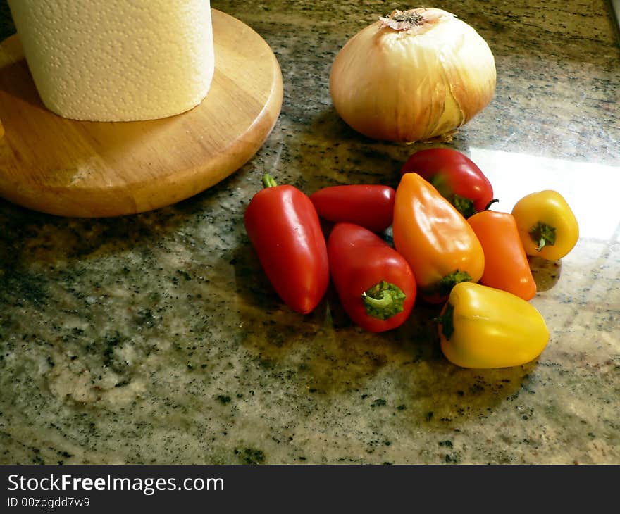 Peppers On Kitchen Counter 2