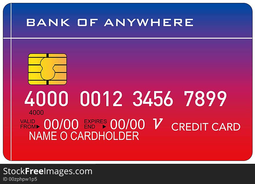 Vector art of a credit card on white background