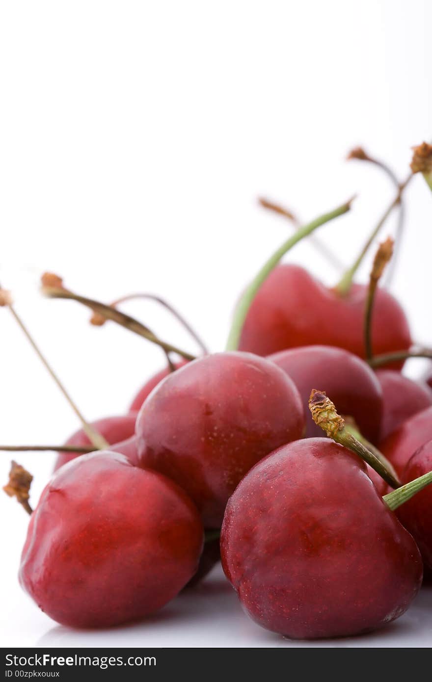 Heap of sweet cherries