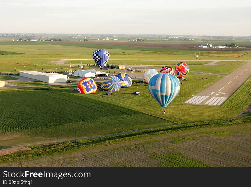 Hot air balloons flight