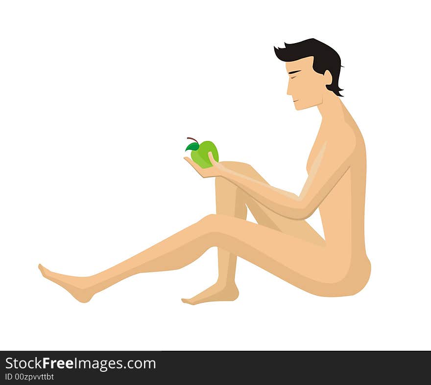 Adam With Green Apple