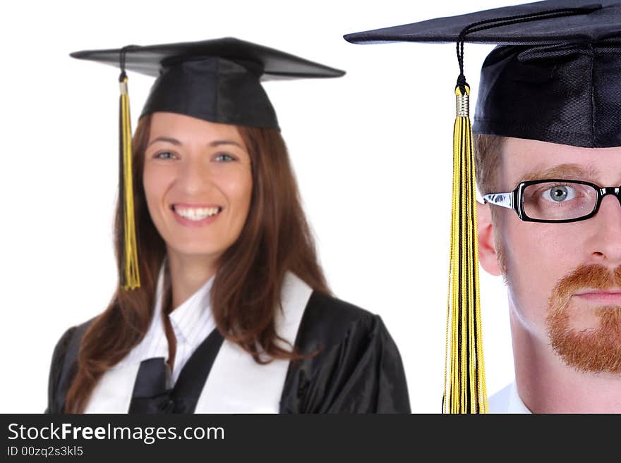 Graduation a young man on white background