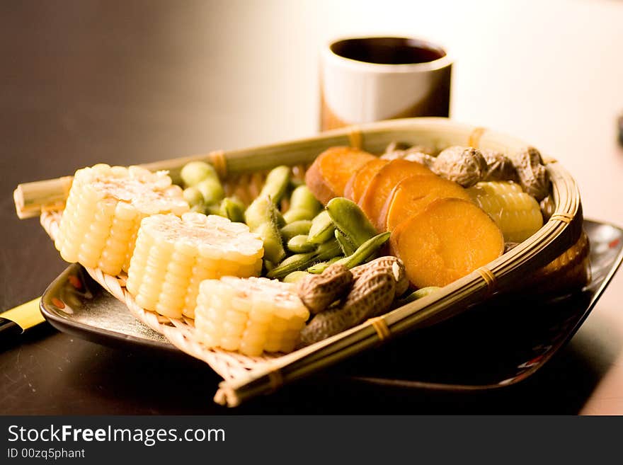 Table set for oriental meal, with chopsticks and rice bowls. Table set for oriental meal, with chopsticks and rice bowls