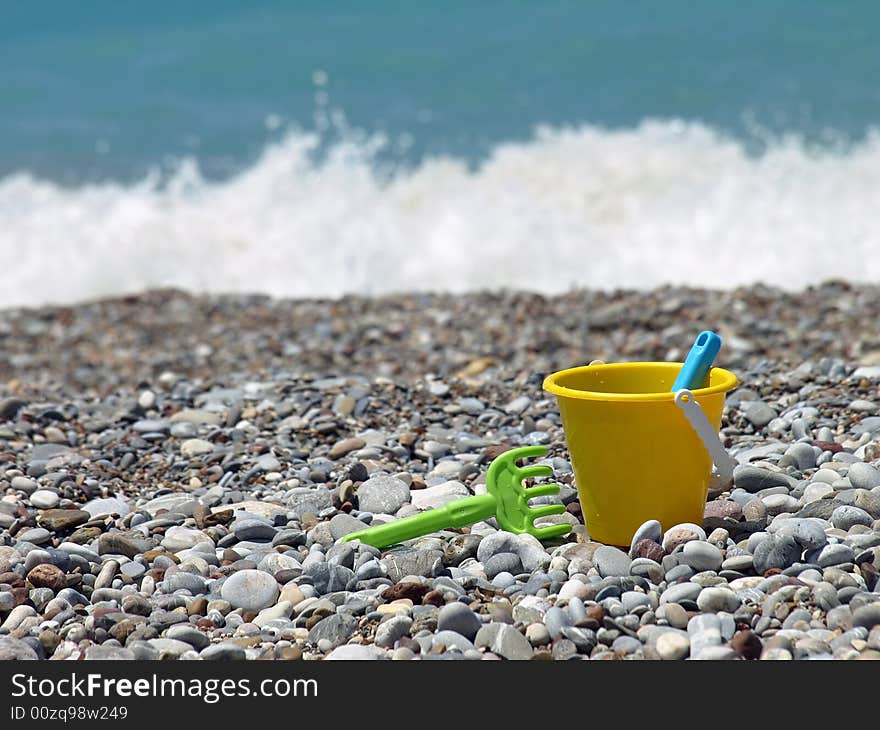 Toy bucket beach