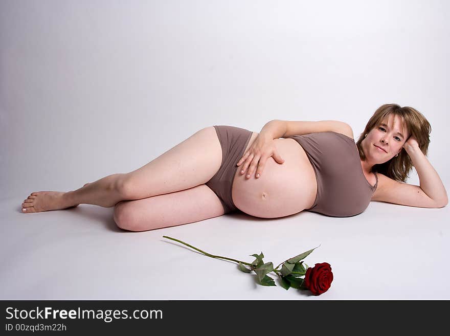 Pregnant Woman On Her Side