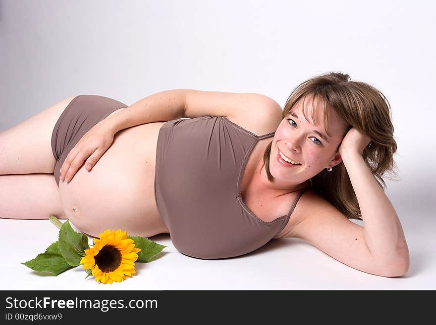 Pregnant Woman Lying On Her Side