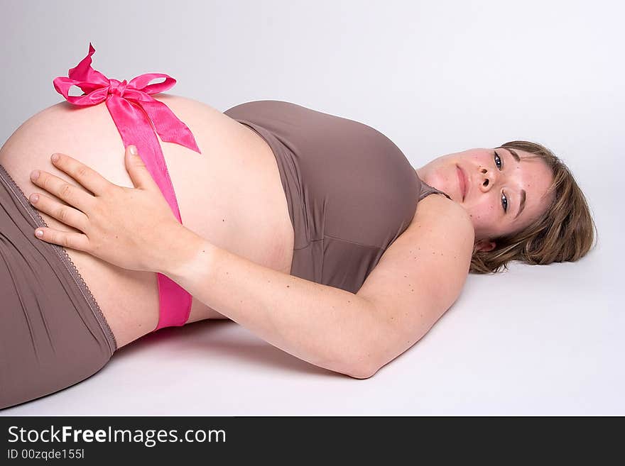 Pregnat woman strapped