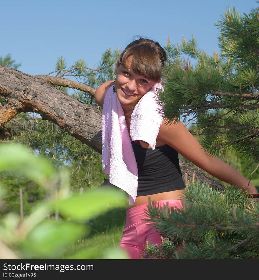 Young adult woman spend her time in nature. Young adult woman spend her time in nature