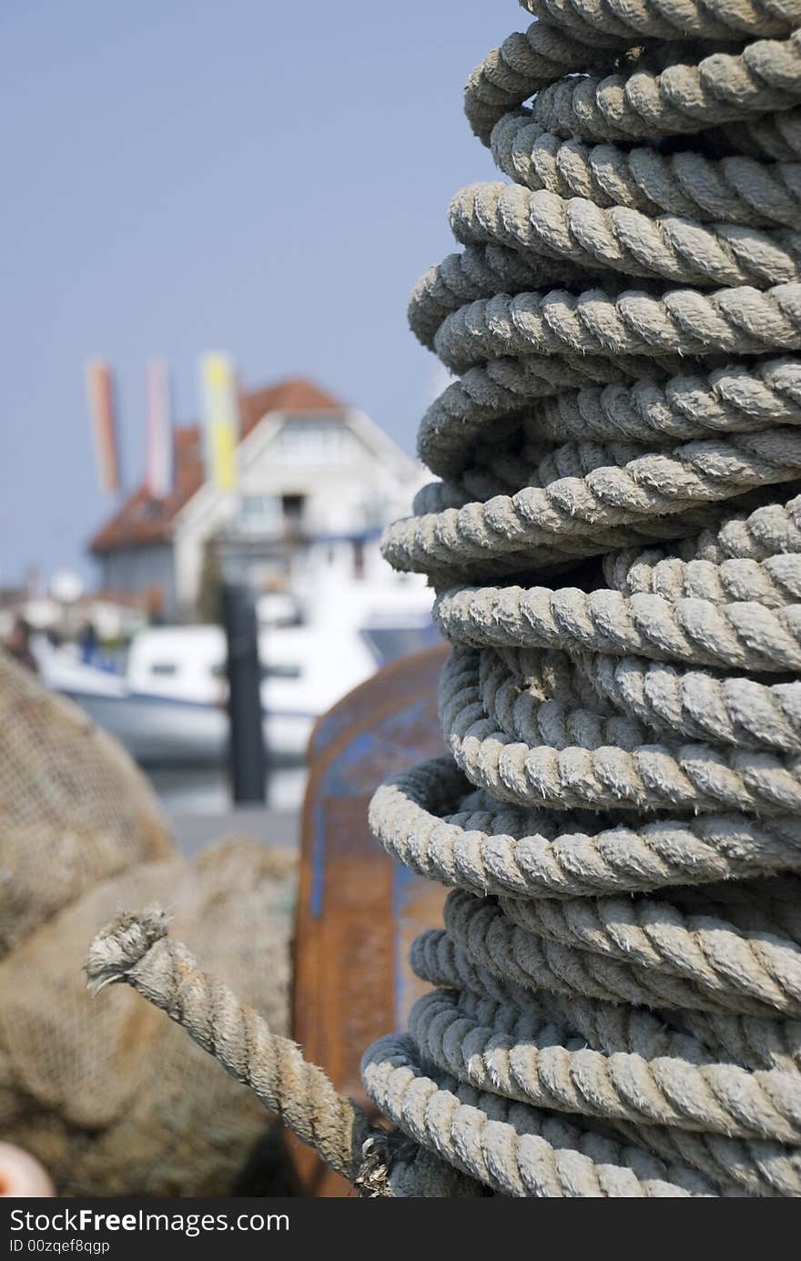 A german habour scene with ropes