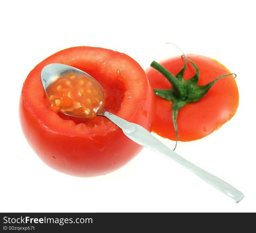 Fresh tomato for a breakfast