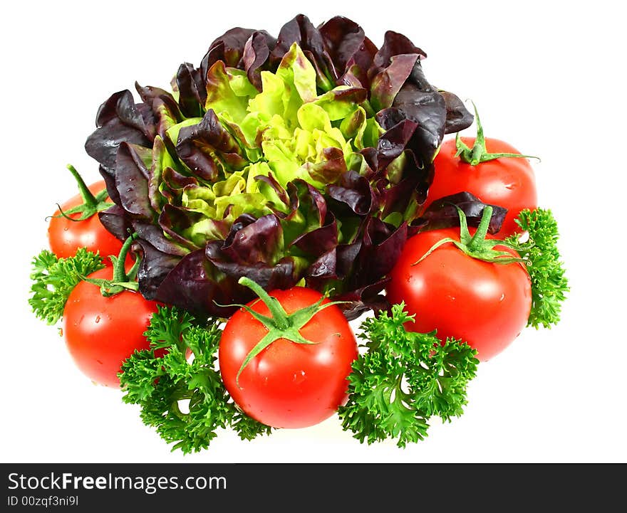 Fresh salad with tomatoes and parsley