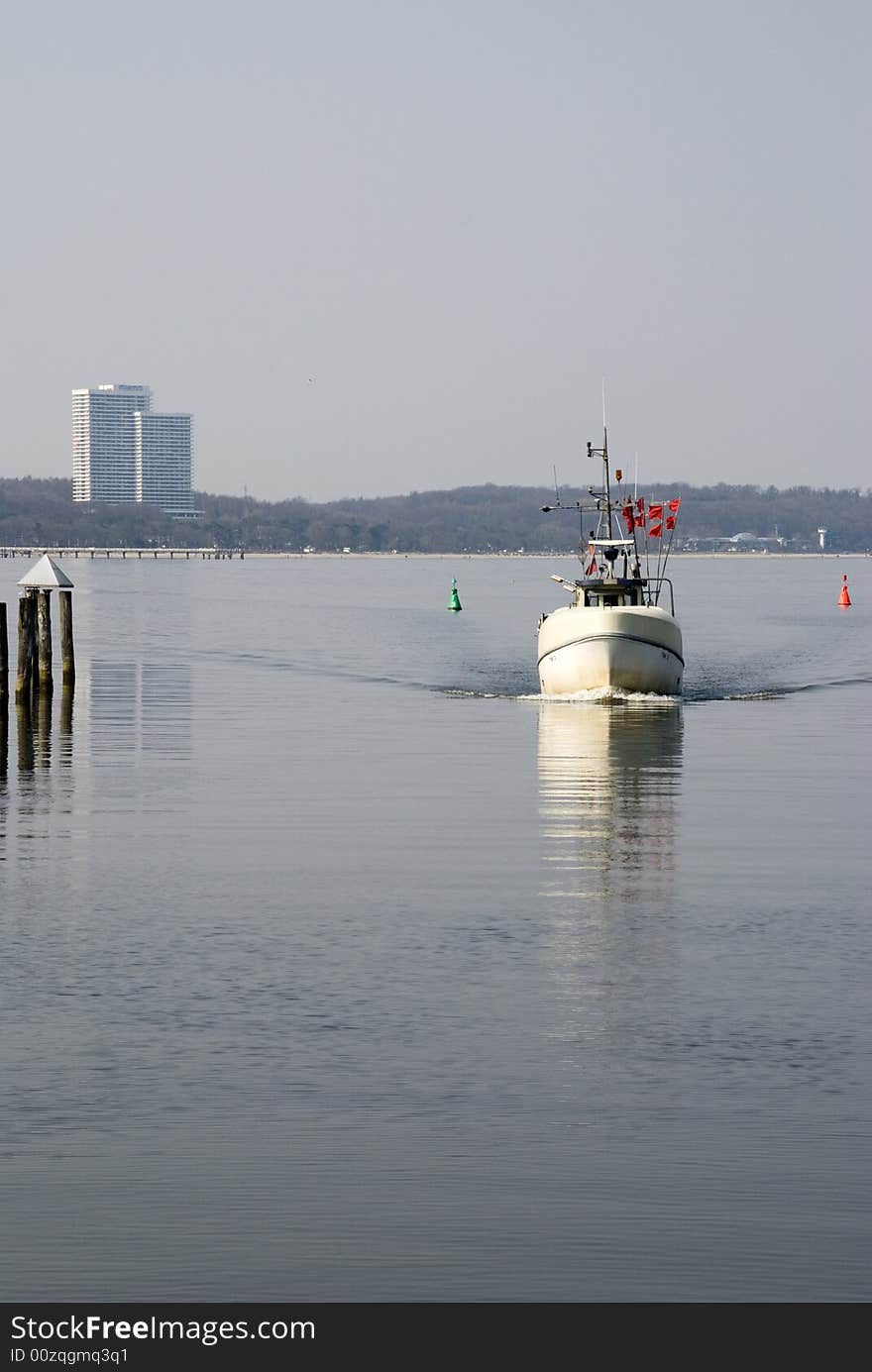 A german habour scene with boat