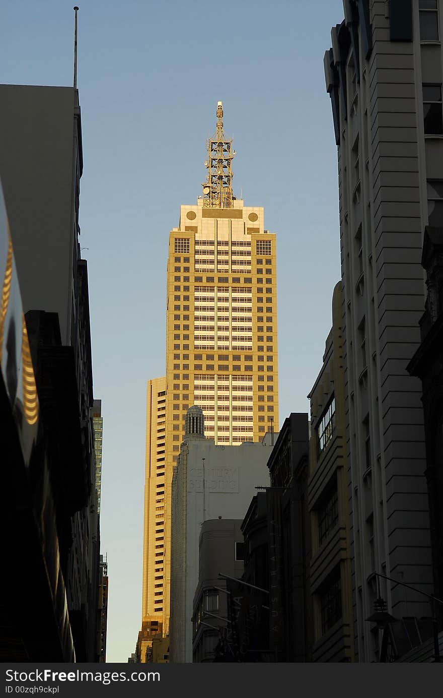 Building with Antenna on Top at Melbourne of Australia. Building with Antenna on Top at Melbourne of Australia