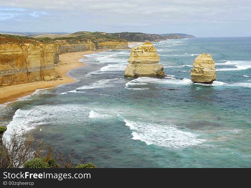 Twelve apostles sea sky wave sand view