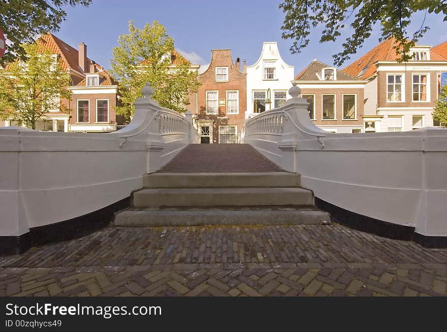 Pedestrian bridge in venetian style, Delft, Netherlands