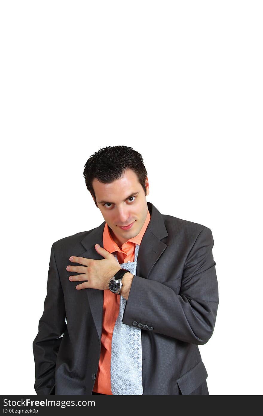 Young handsome man posing in suit