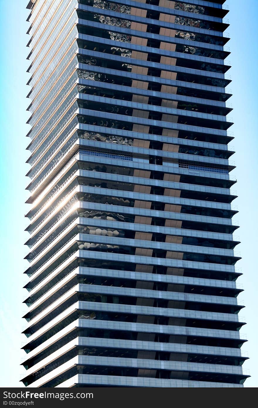 Business skycraper building, blue glass, clean sky background. Business skycraper building, blue glass, clean sky background