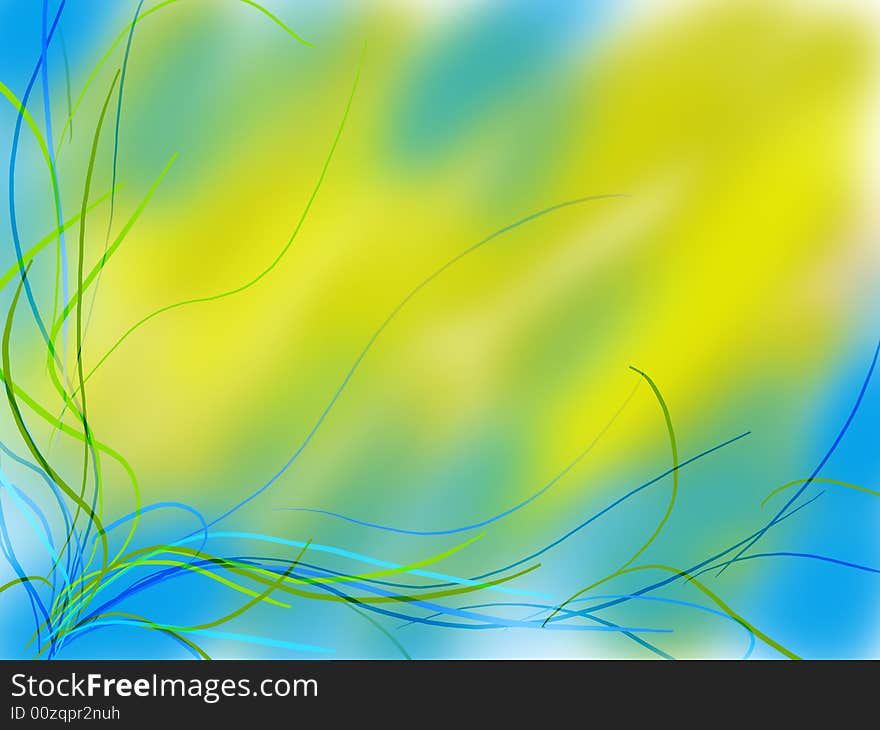 Conciliative background with blue and green ribbons. Conciliative background with blue and green ribbons