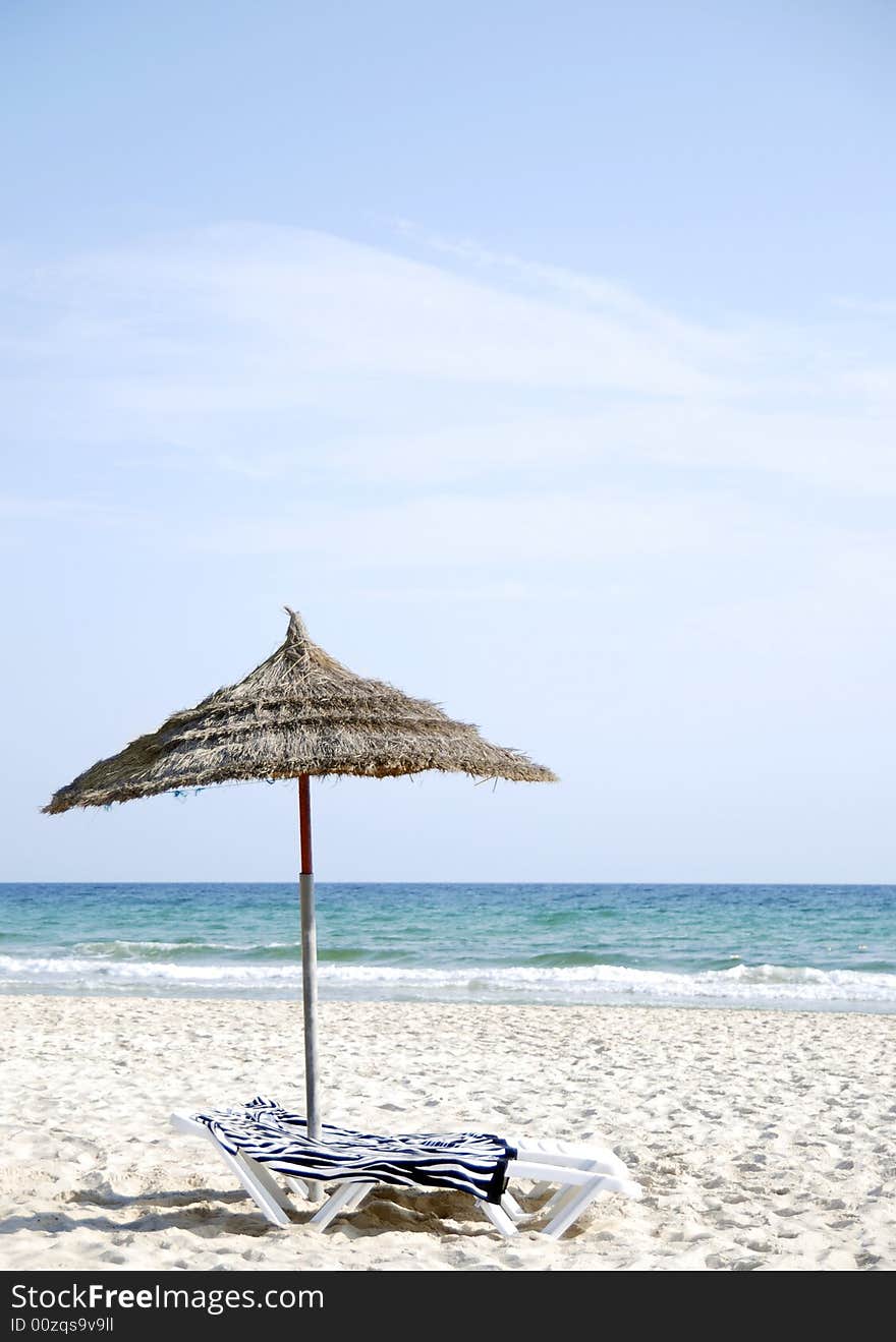 Beach scene in Tunisia (Africa). Beach scene in Tunisia (Africa)