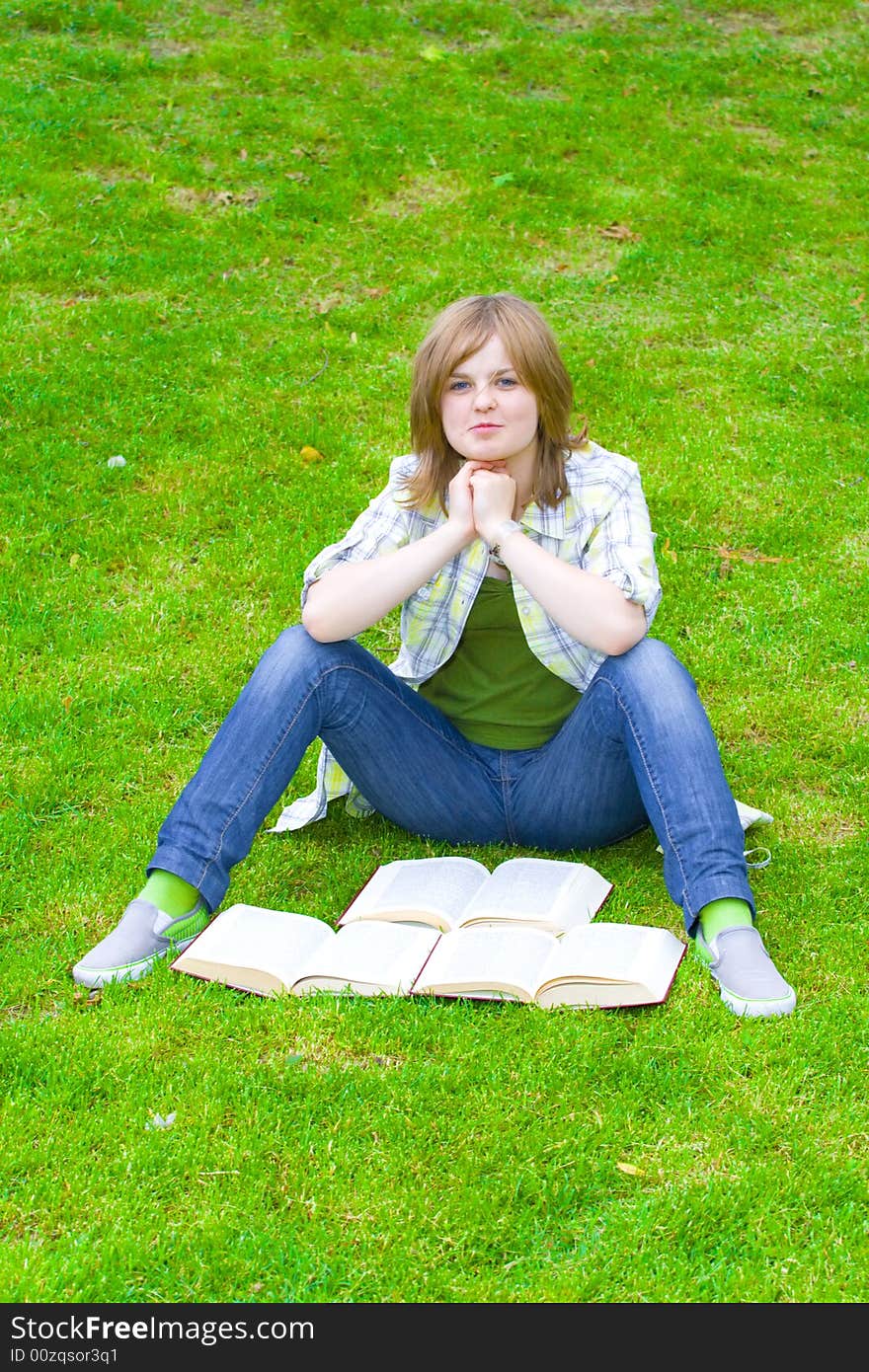 Young student with the books