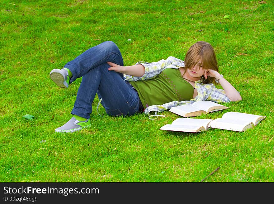 Young student with the books