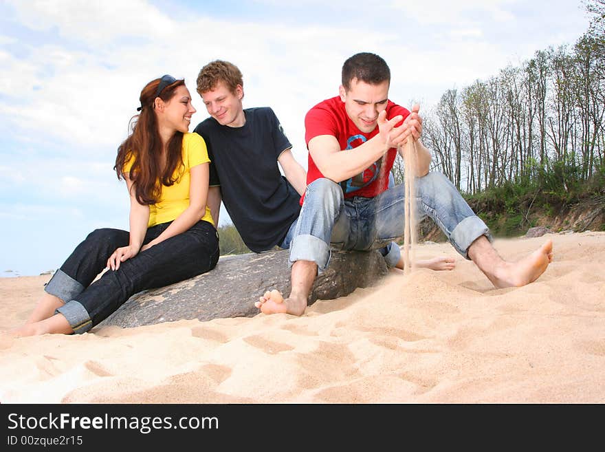 Group of friends on the beach. Group of friends on the beach