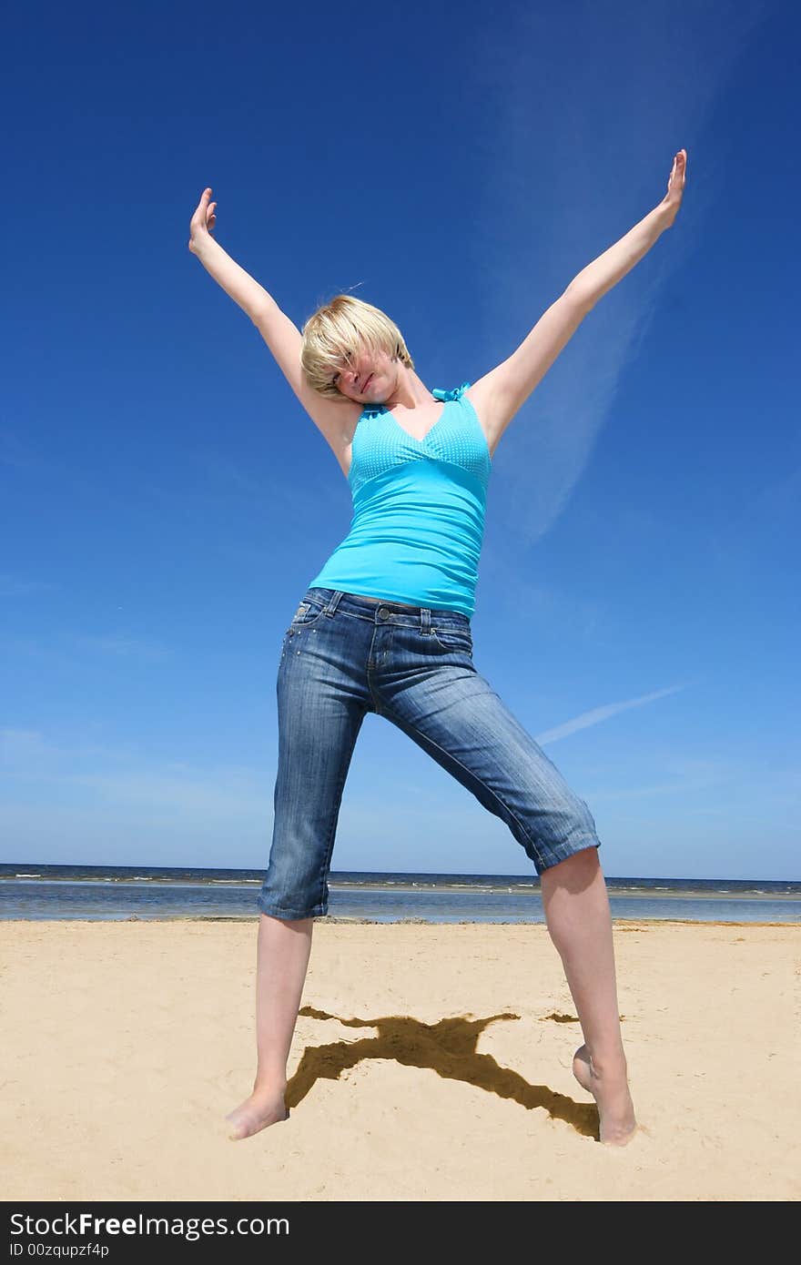 Beautiful young girl on the beach. Beautiful young girl on the beach