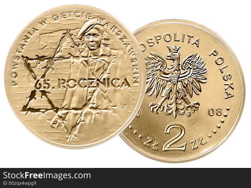 History gold coin of war in Poland. History gold coin of war in Poland