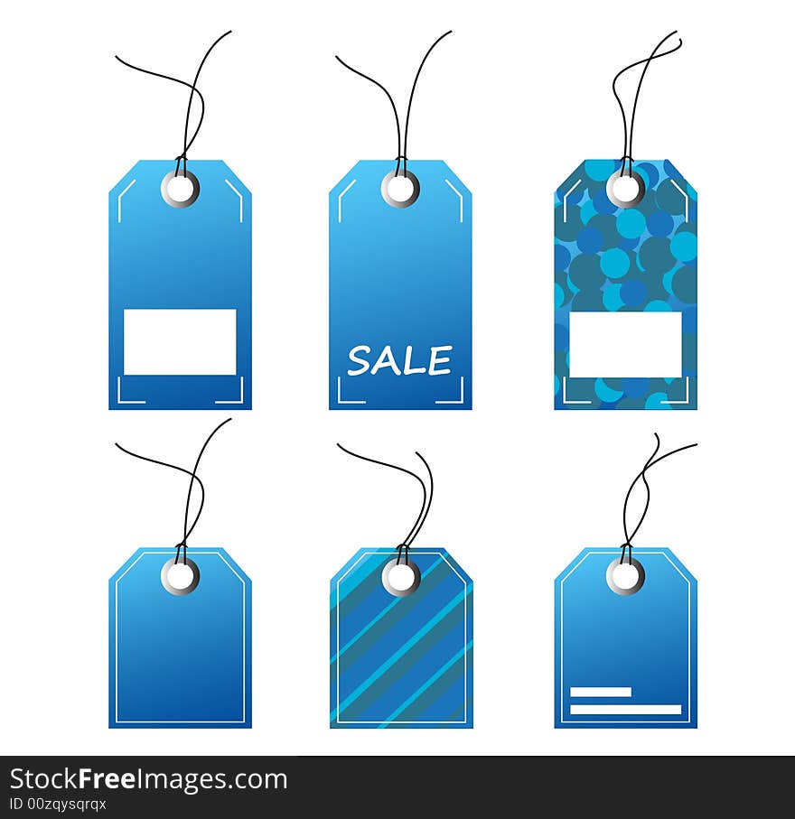 Illustration of blue tags