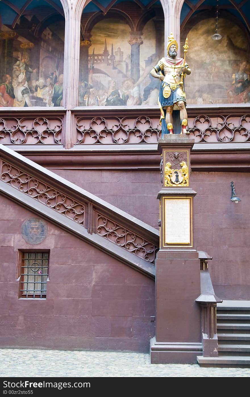 Statue behind the entrance gates. Statue behind the entrance gates