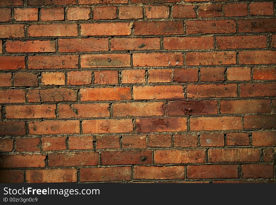 Texture of an old orange brick wall. Texture of an old orange brick wall.