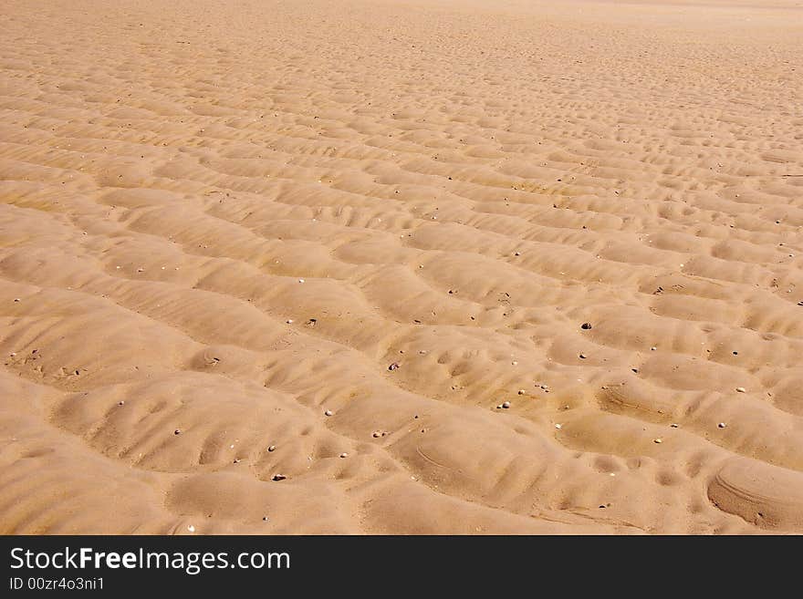 Sand pattern at low tide at the Northsea coast