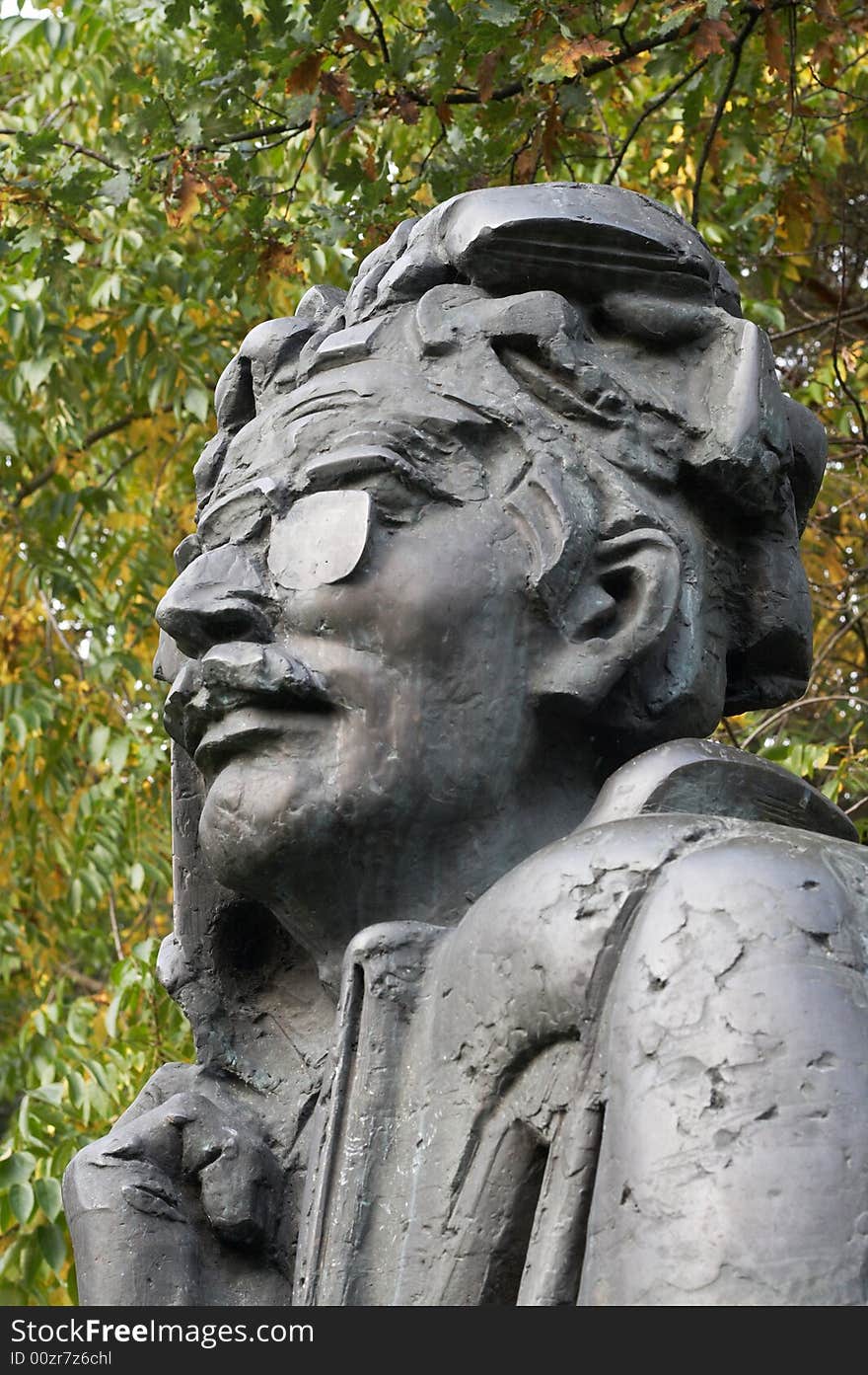 Bronze statue of estonian writer Friedebert Tuglas in a park. Bronze statue of estonian writer Friedebert Tuglas in a park