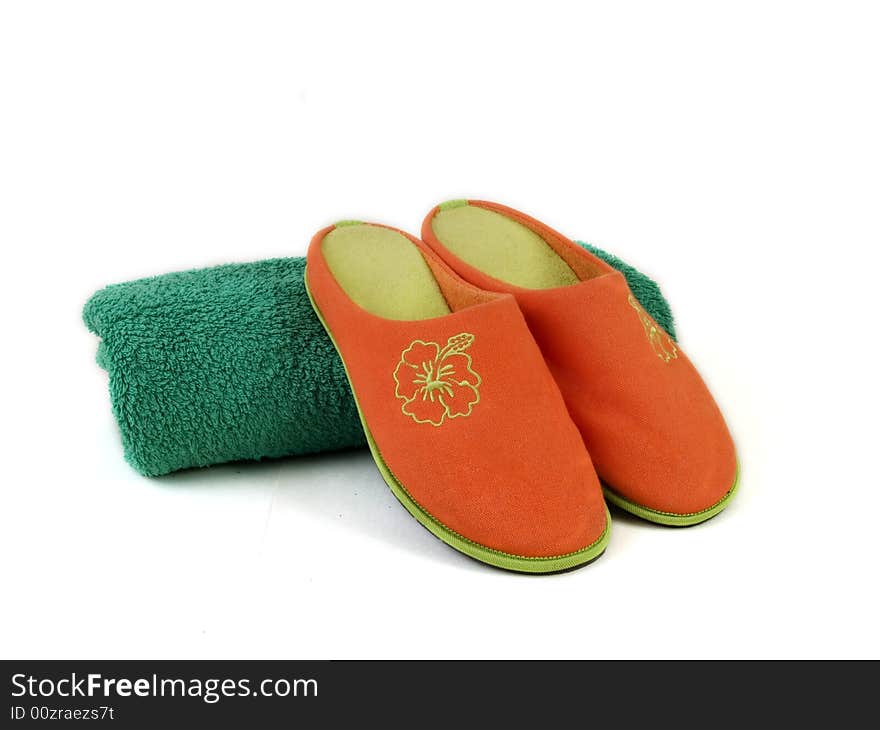 Carpet slippers and towel 2