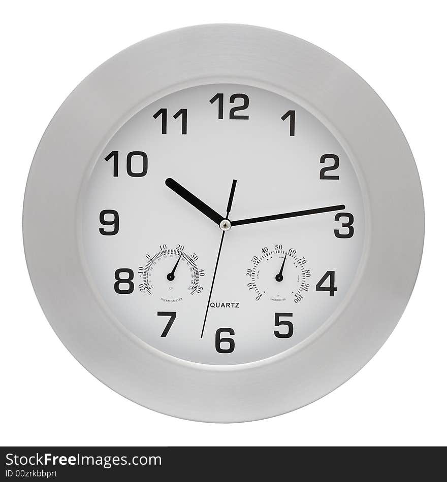 The clock on a white background