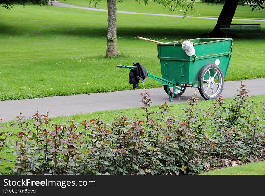 Wheelbarrow in the park