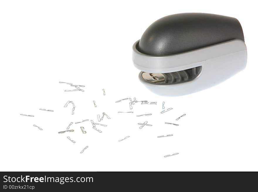 Stapling machine isolated on the white background