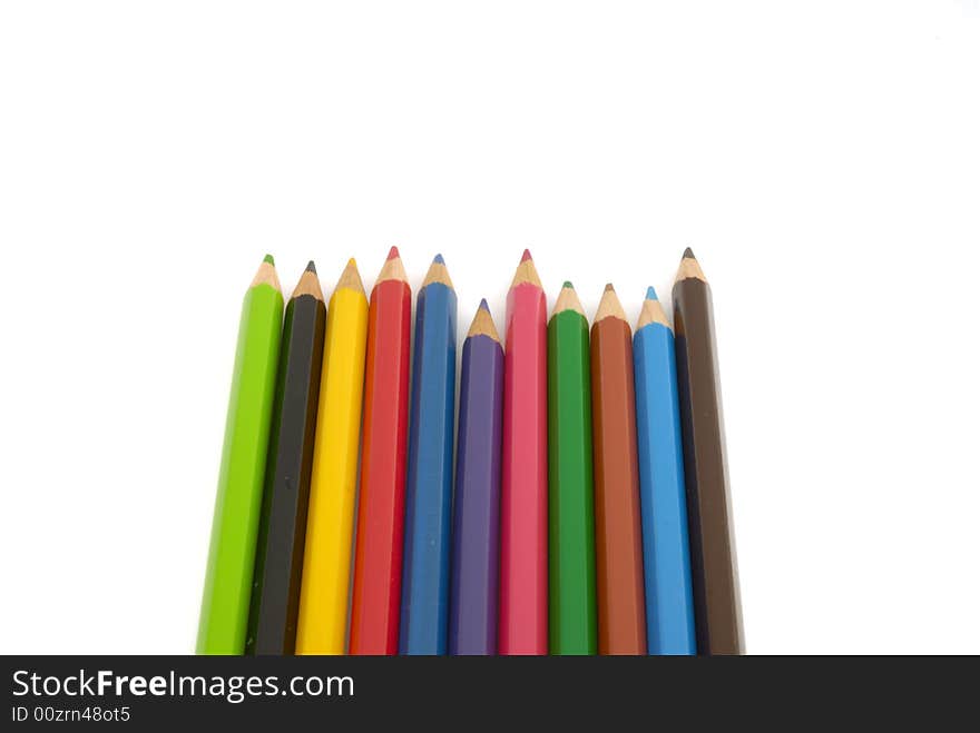 Colouring pencils isolated on white. Colouring pencils isolated on white