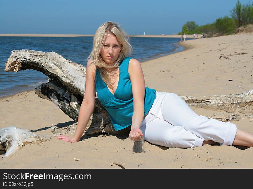 Photo of attractive blonde in the sun. Photo of attractive blonde in the sun