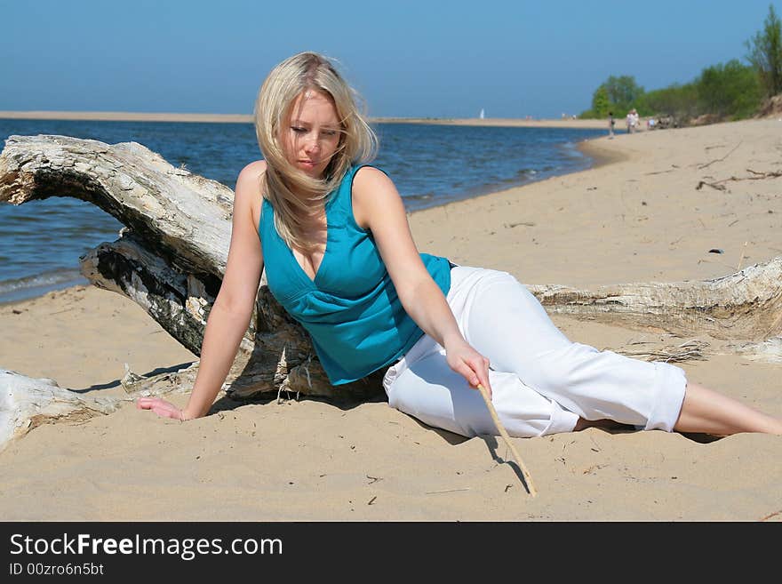 Photo of attractive blonde in the sun. Photo of attractive blonde in the sun