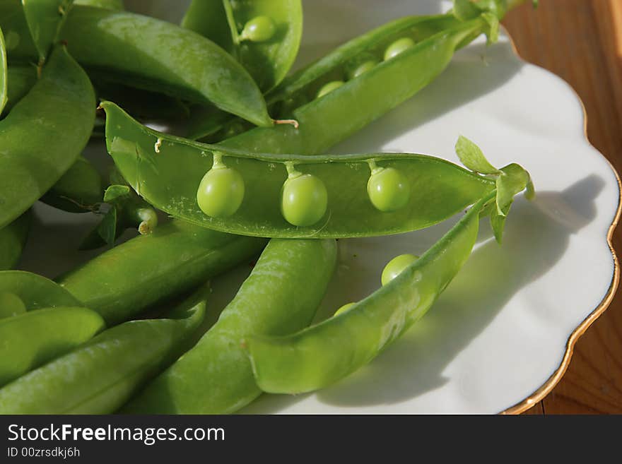 Green peas on a dish