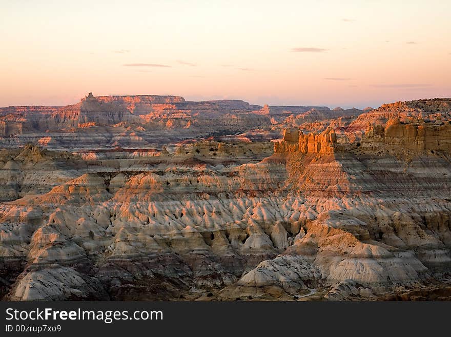 Desert badlands of the american southwest.