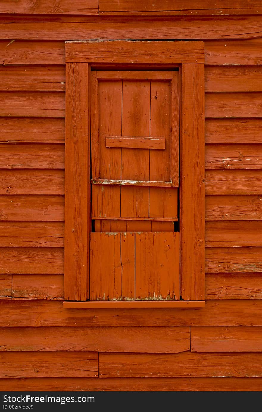 Old Red Wood Window.